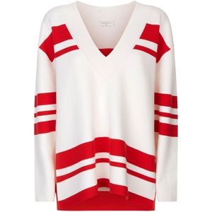 red and white sandro sweater